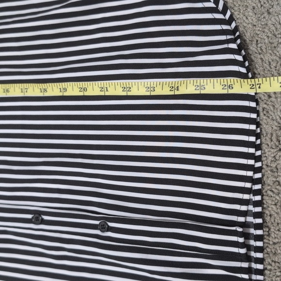 NWT Notations Black And White Striped Long Sleeve Button Down Blouse Size Large - Picture 10 of 12